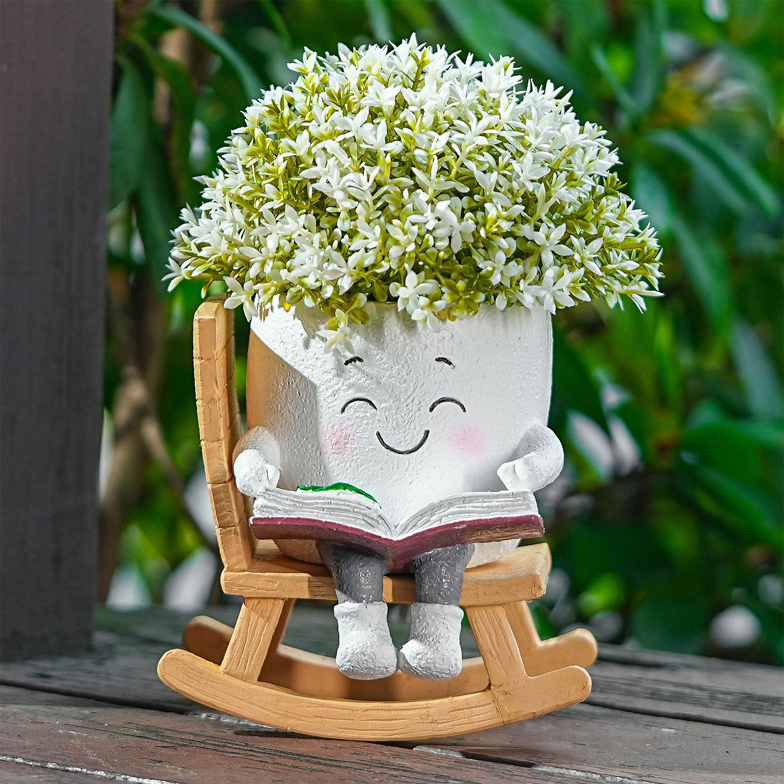 Gardening Tools Cute - Chair/Swing Smile Face Planter Pot Resin