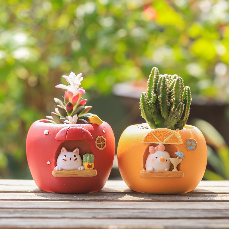 Gardening Tools Cute - Cute Fruit Themed Planters for Succulents