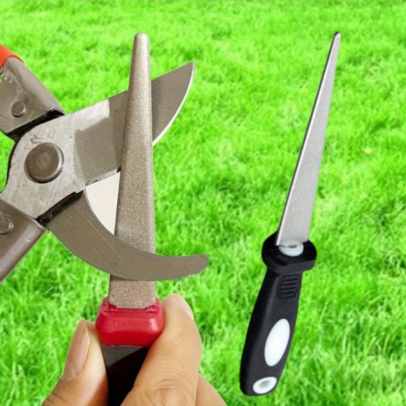 Gardening Tools Combo - 2-in-1 Diamond Steel Knife Sharpener -