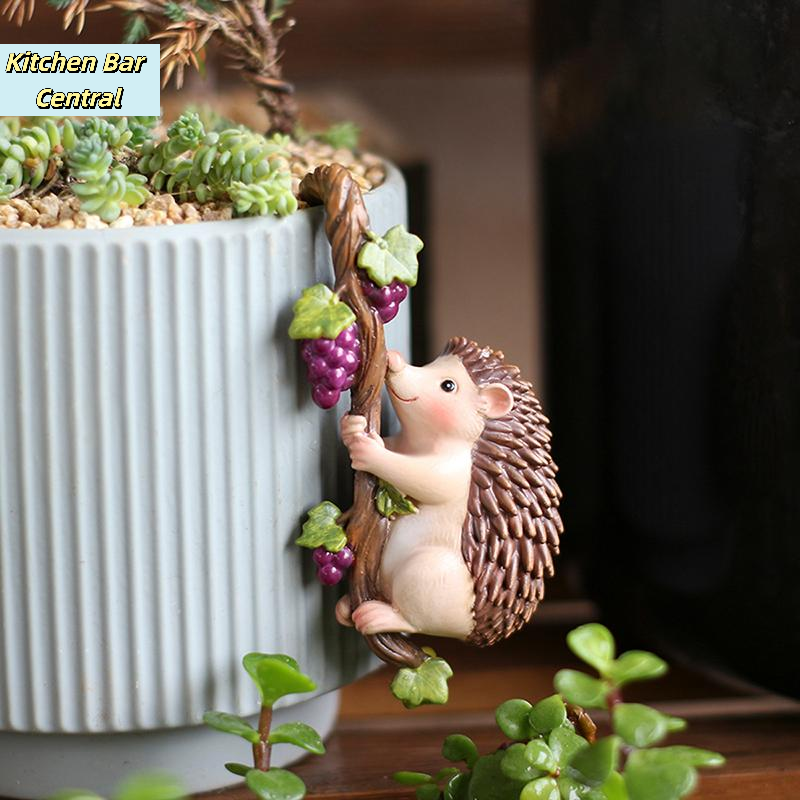 Gardening Tools Cute - 【Cute Climbing Hedgehog Figurine Flower Pot