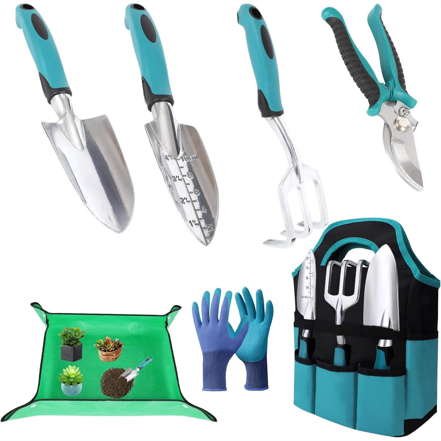 Gardening Tools Gloves - Gardening Tool Set with Non-Slip Handles,