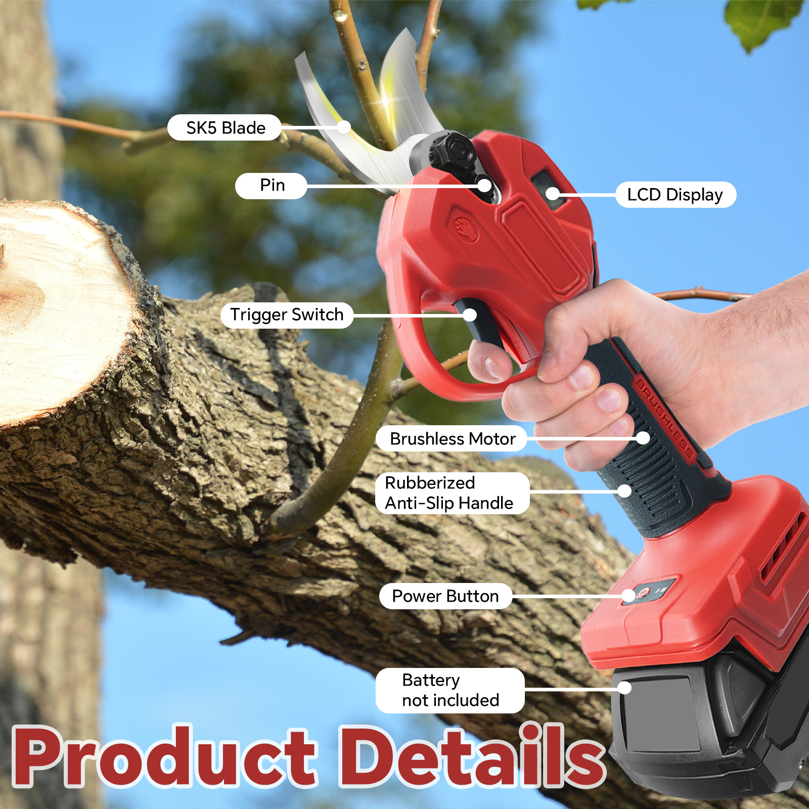 30mm Brushless Electric Prunin – обзор и цена Gardening Tools Usa