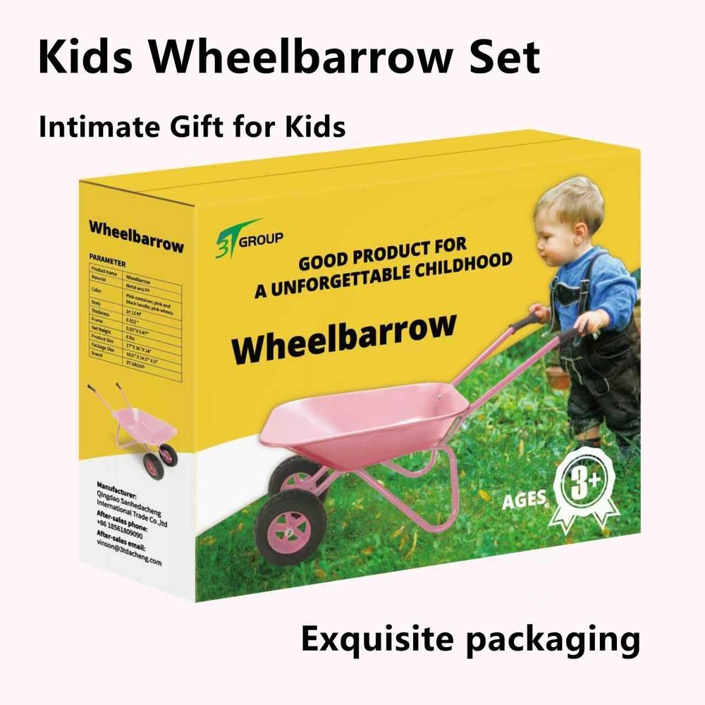 Children's Pink Metal Wheelbar – обзор и цена Gardening Tools Gloves