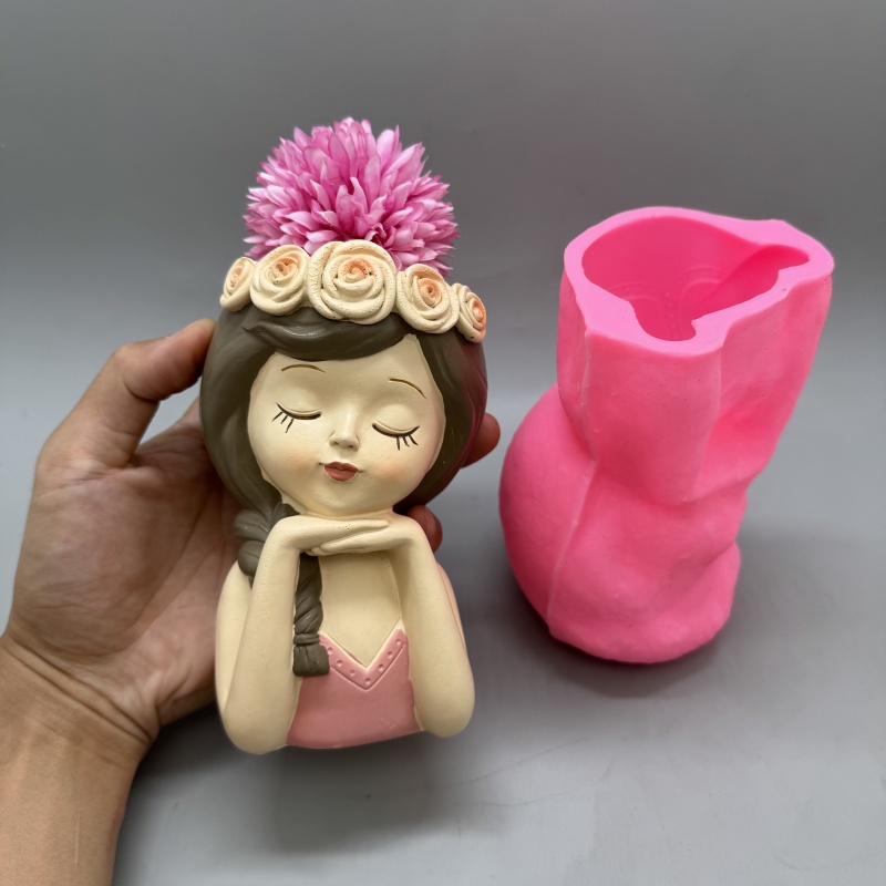 Cute girl flower pot silicone  – обзор и цена Gardening Tools Cute