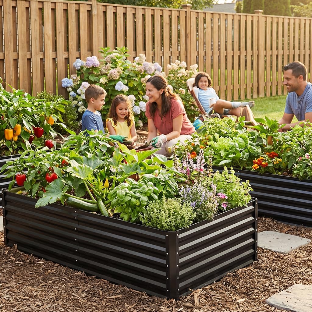 Raised Garden Bed 8x4x2ft Galv – обзор и цена Gardening Tools Gloves